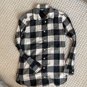J.Crew Black & White Gingham Button-Down - size 0